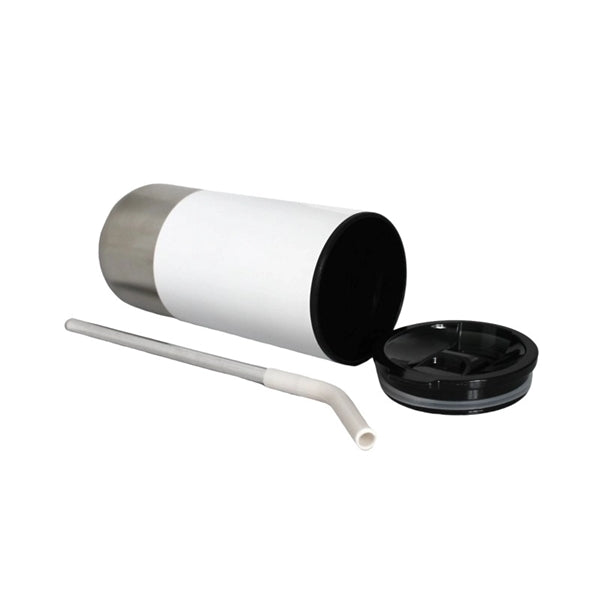 Vacuum Stainless Steel Tumbler with Straw, 18 oz.