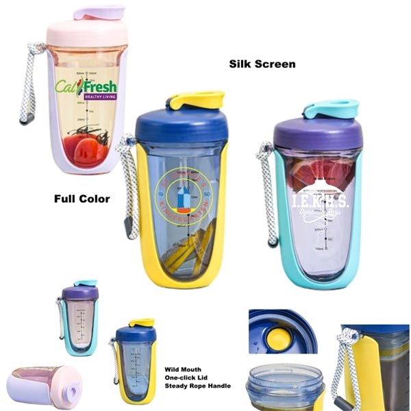 18.5 oz Plastic Shaker Water Bottle Sports Protein