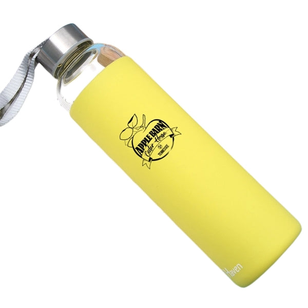 12/18 oz Borosilicate Glass Bottle with Silicone Sleeve