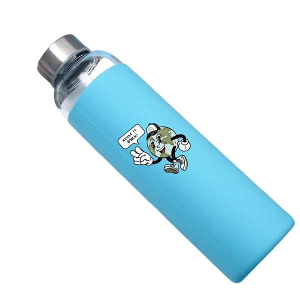 12/18 oz Borosilicate Glass Bottle with Silicone Sleeve