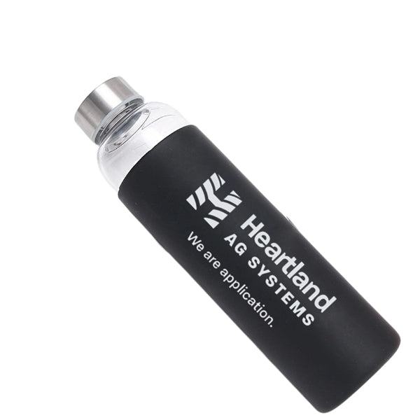 12/18 oz Borosilicate Glass Bottle with Silicone Sleeve