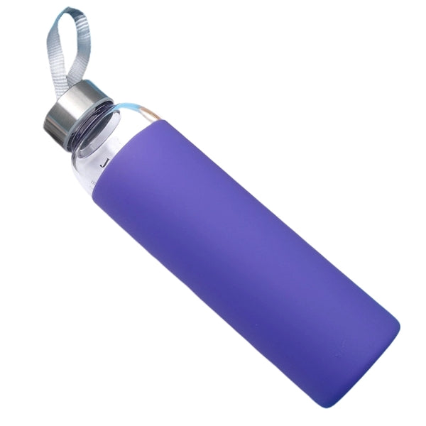 12/18 oz Borosilicate Glass Bottle with Silicone Sleeve