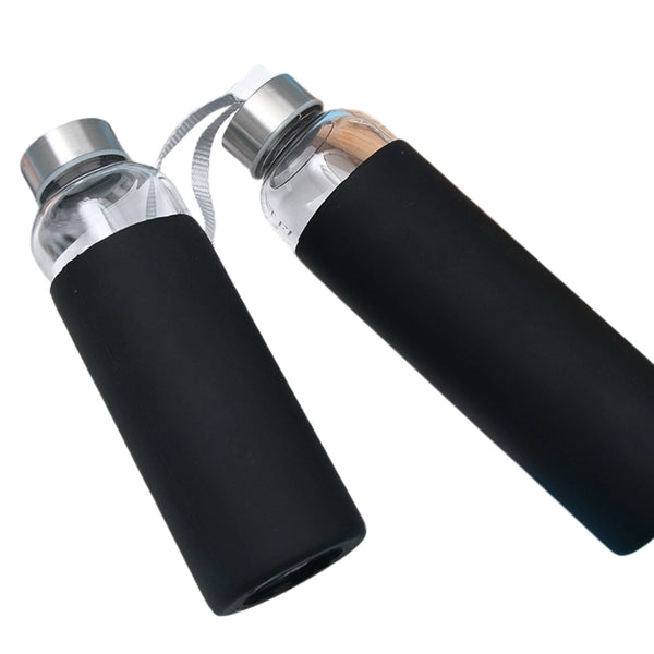 12/18 oz Borosilicate Glass Bottle with Silicone Sleeve