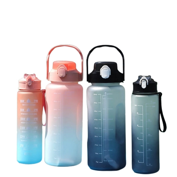 30/68 oz Water Bottle with Straw Motivational Time Marker