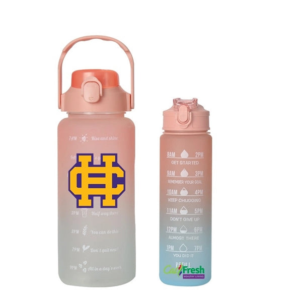 30/68 oz Water Bottle with Straw Motivational Time Marker
