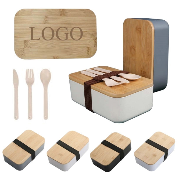 Bamboo Lid Lunch Bento Box Set