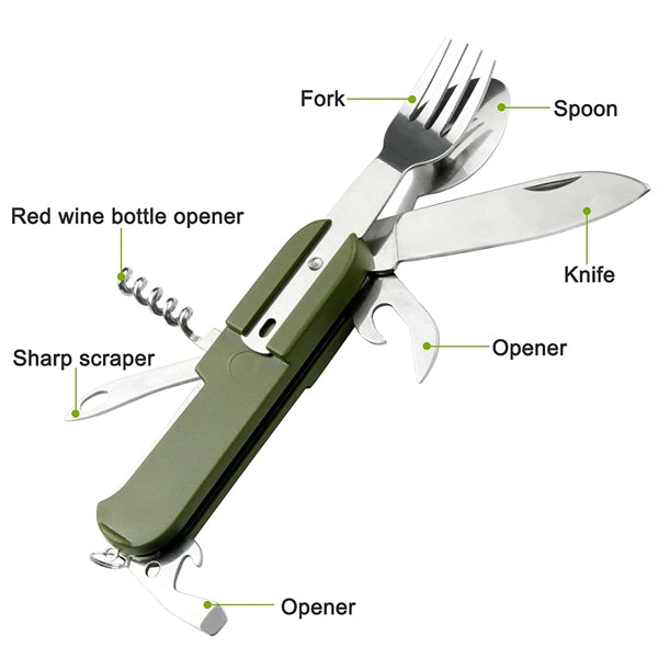 7 in 1 Stainless Steel Folding Tableware