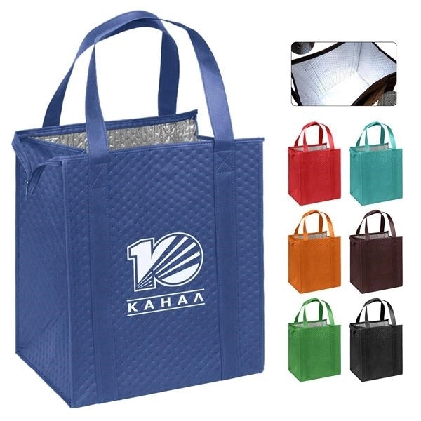 Eco Friendly Zipper Non Woven Lunch Cooler Tote Bag