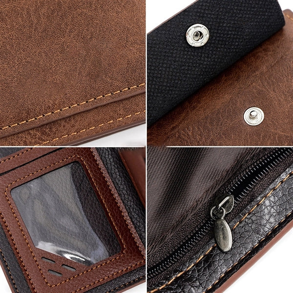 Casual Formal Leather Wallet Rfid Blocking Slim Flip Purse