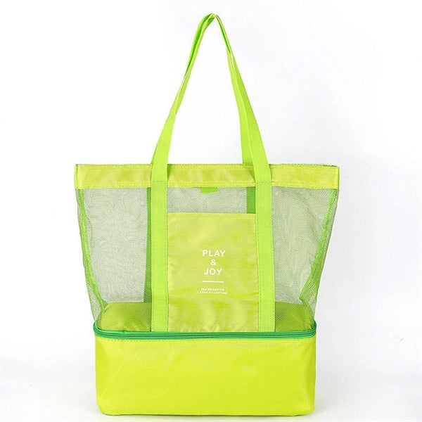 Insulated Beach Picnic Tote Mesh Bag