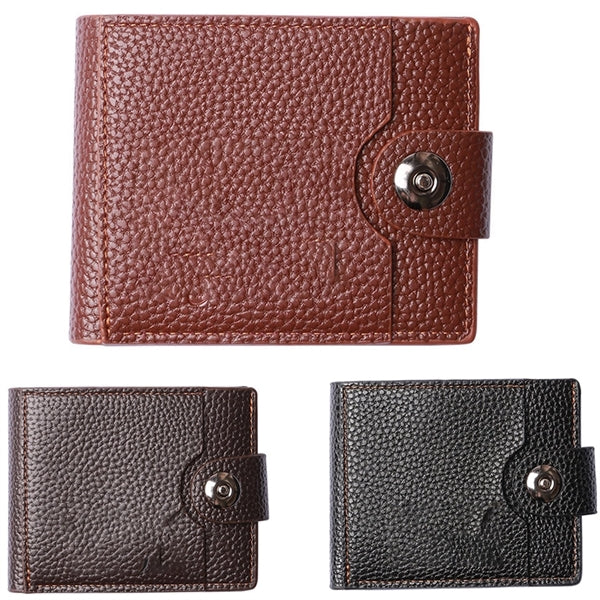 Portable Men's Leather Wallet Casual Bifold Long Clutch