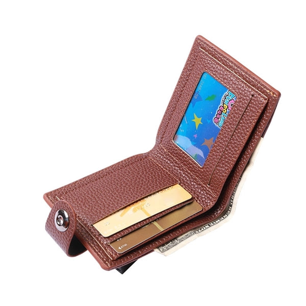 Portable Men's Leather Wallet Casual Bifold Long Clutch