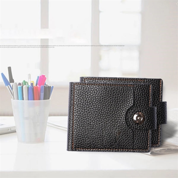 Portable Men's Leather Wallet Casual Bifold Long Clutch