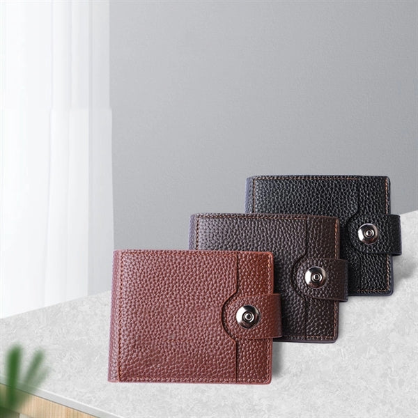 Portable Men's Leather Wallet Casual Bifold Long Clutch