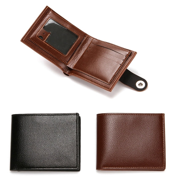 Men's Leather RFID-Blocking Bifold Wallet Retro Zipper Purse