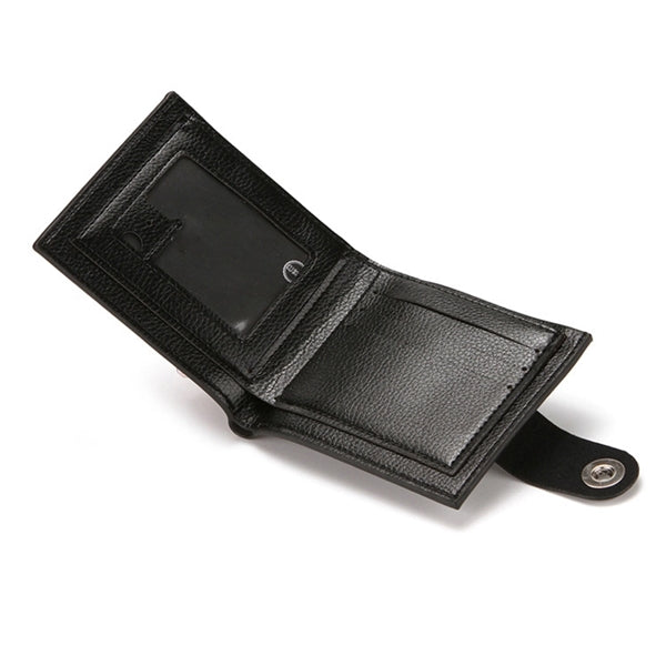 Men's Leather RFID-Blocking Bifold Wallet Retro Zipper Purse