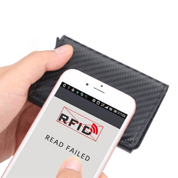 Rfid Blocking Men Credit Card Holder Leather Trifold Wallet