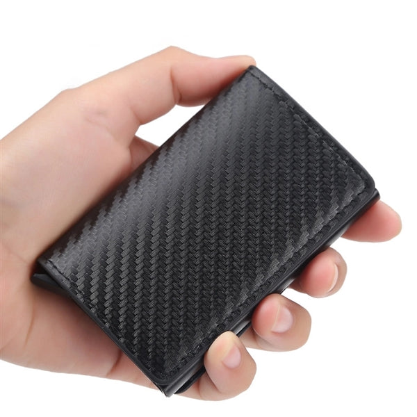 Rfid Blocking Men Credit Card Holder Leather Trifold Wallet
