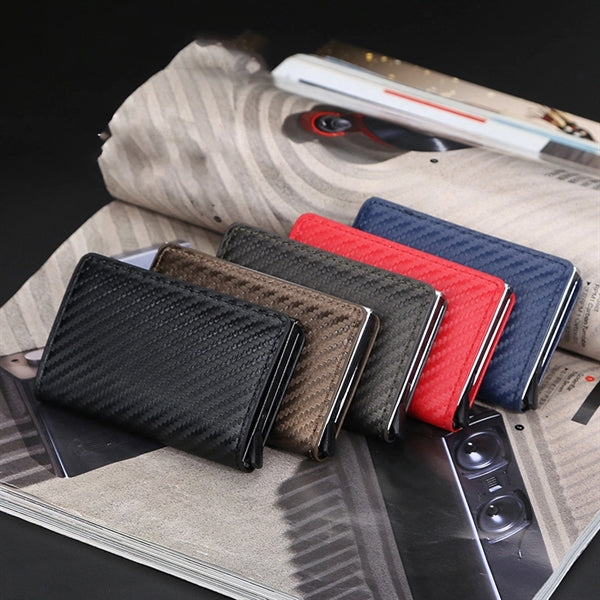 Rfid Blocking Men Credit Card Holder Leather Trifold Wallet