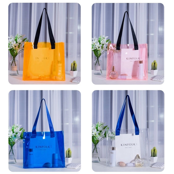 Large PVC Transparent Stadium Approved Vinyl Bag Clear Tote