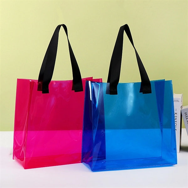 Large PVC Transparent Stadium Approved Vinyl Bag Clear Tote