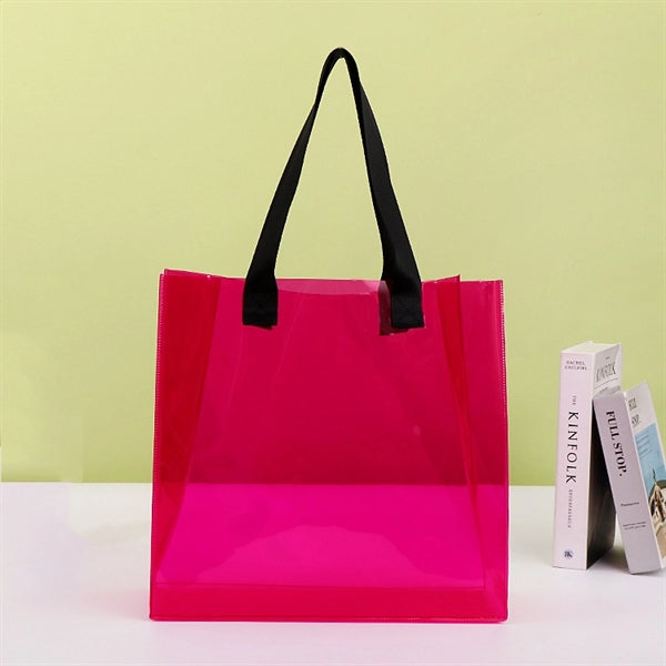 Large PVC Transparent Stadium Approved Vinyl Bag Clear Tote