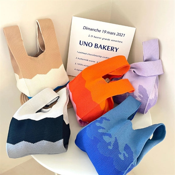 Crochet Shopping Wrist Knotted Tote Bag Knitted Handbags
