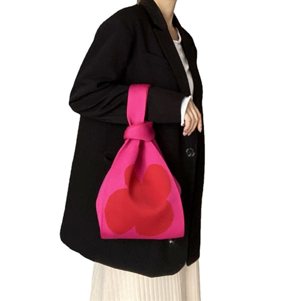 Crochet Shopping Wrist Knotted Tote Bag Knitted Handbags