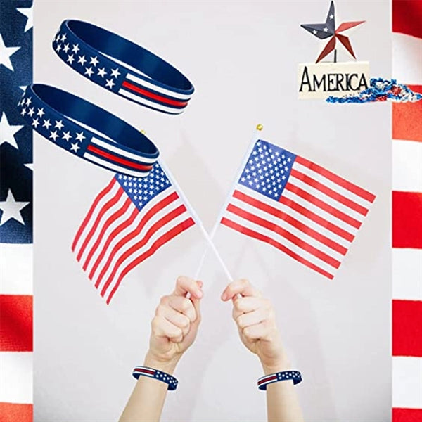 American Flag Patriotic Silicone Bracelets