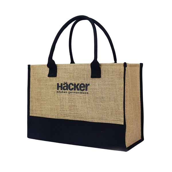 Two Tone Large Burlap Jute Tote Gift Bag