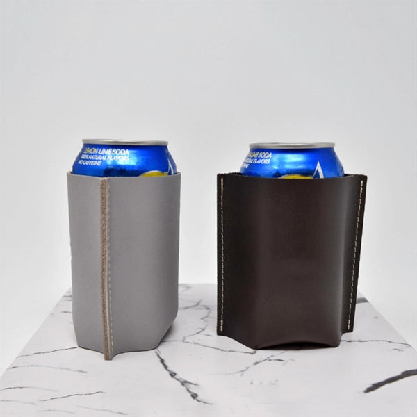 Leather Can Cooler Beverage Insulator