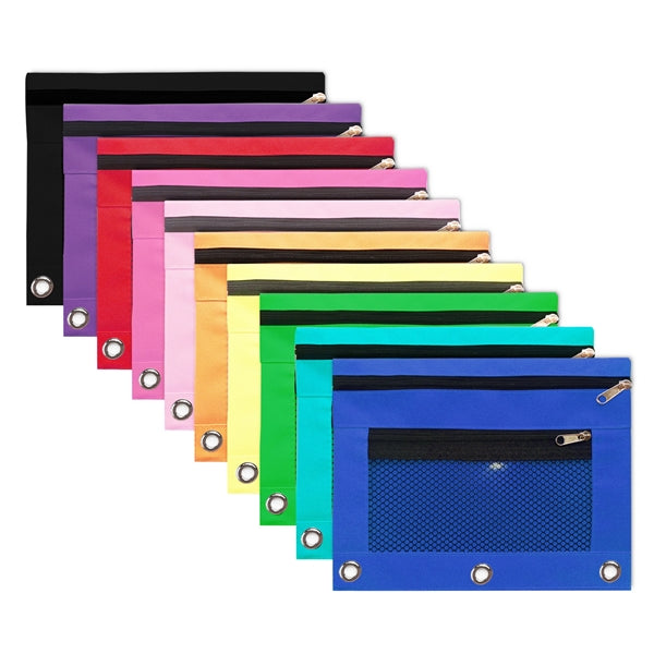 Ring Binder Pencil Pouch With Mesh Window