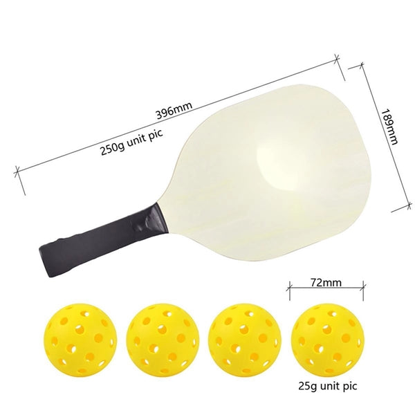 Wooden Pickle Ball Paddles Set With Carrying Bag