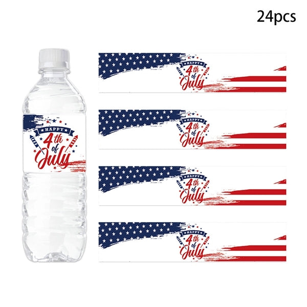 Independence Day Water Bottle Sticker For 8/ 12 / 16Oz.