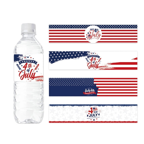 Independence Day Water Bottle Sticker For 8/ 12 / 16Oz.