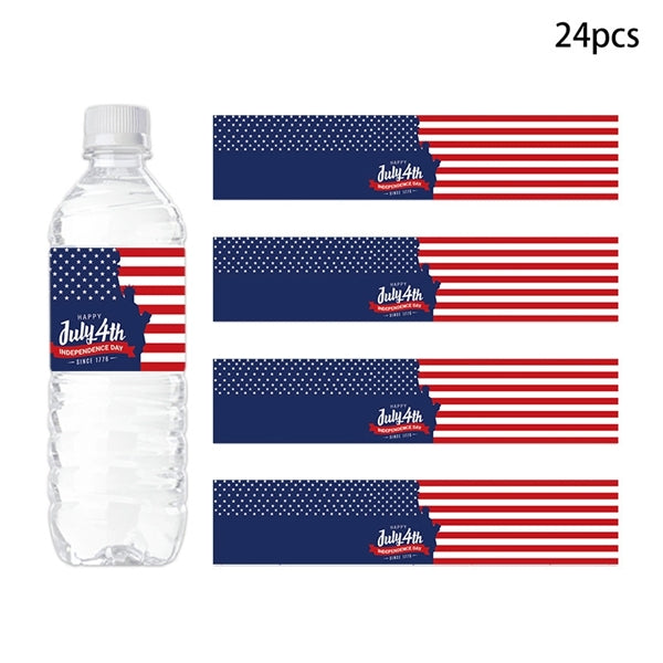 Independence Day Water Bottle Sticker For 8/ 12 / 16Oz.