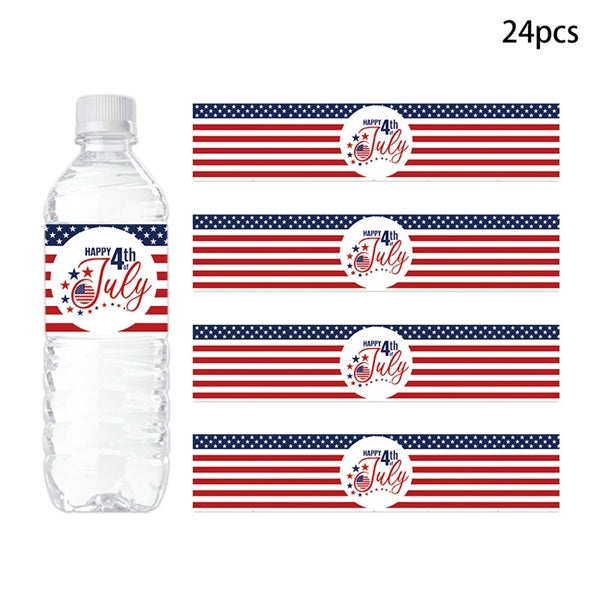 Independence Day Water Bottle Sticker For 8/ 12 / 16Oz.