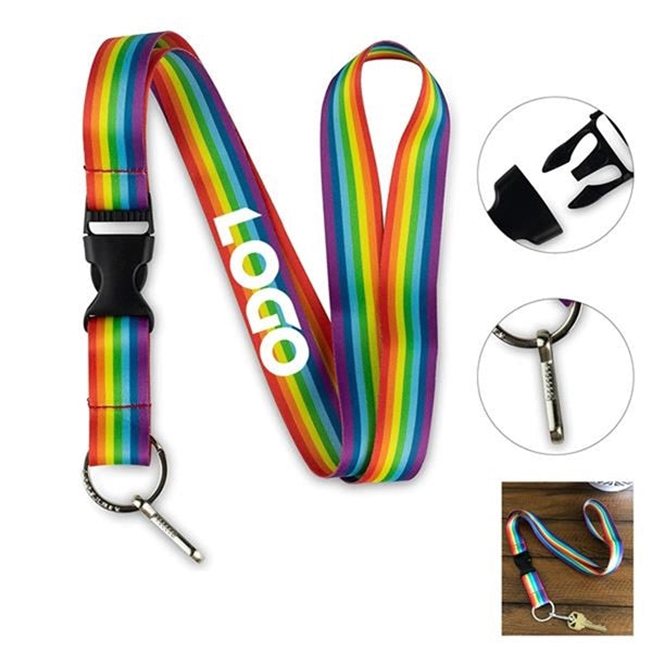 LGBT Rainbow Pride Gay Lanyard With Hook