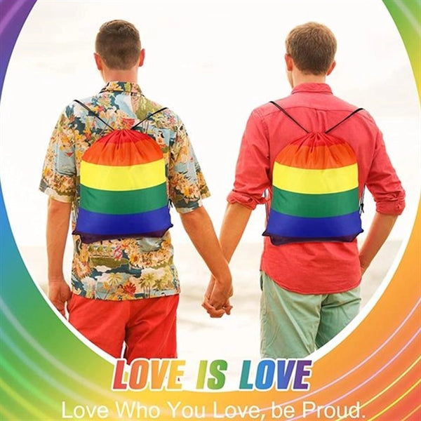 Rainbow Drawstring Backpack