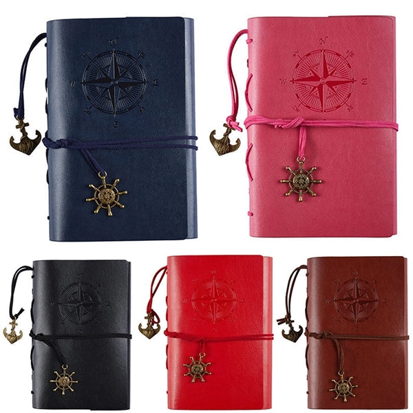 A6 PU Leather Journey Diary Vintage Notebook with Blank Page