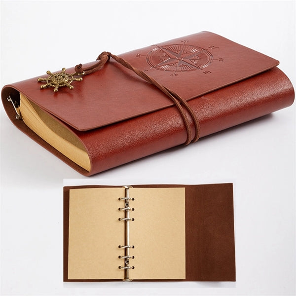 A6 PU Leather Journey Diary Vintage Notebook with Blank Page