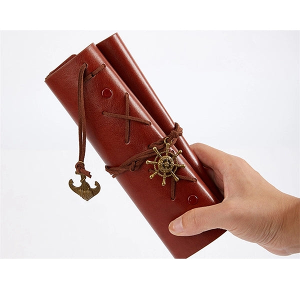 A6 PU Leather Journey Diary Vintage Notebook with Blank Page