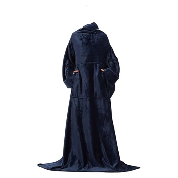 Large Fleece Plush Sleeved Wrap Robe Blanket