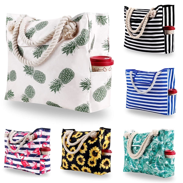 Large Beach Canvas Tote Bag