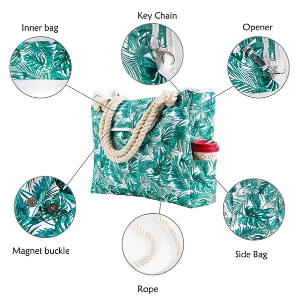 Large Beach Canvas Tote Bag