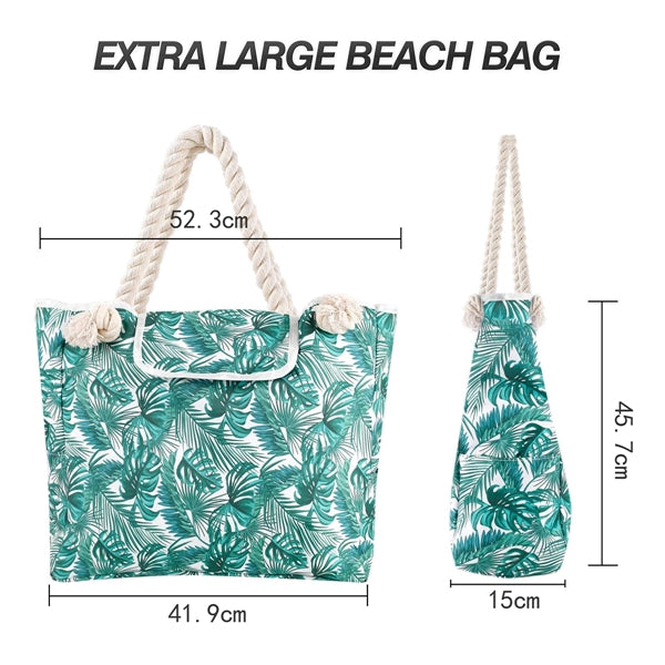 Large Beach Canvas Tote Bag