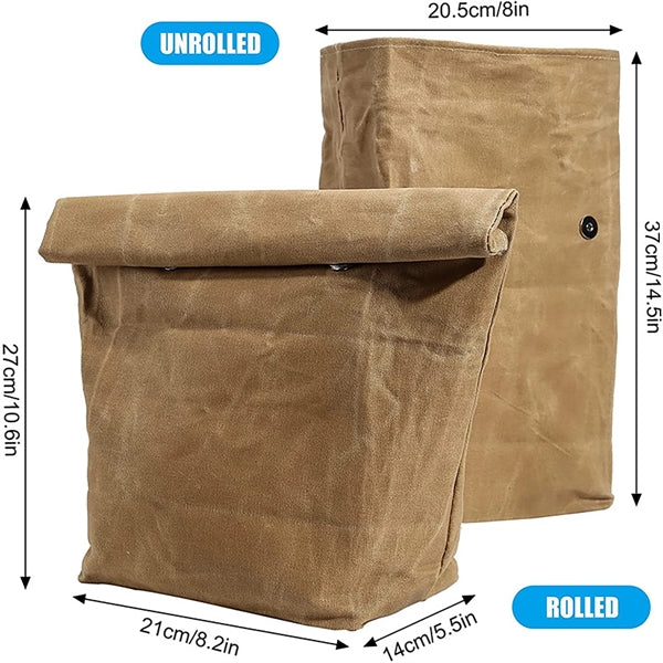 Insulated Waxed Canvas Lunch Bag