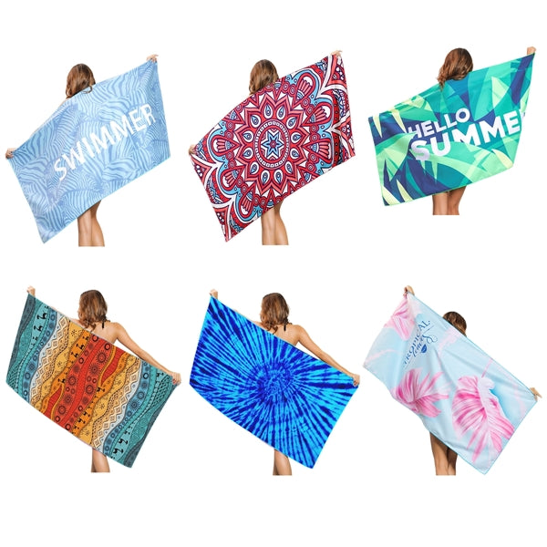 31.5 x 63 Silk Touch Sublimated Microfiber Beach Towel