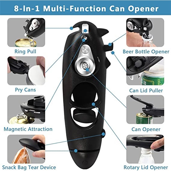 8 in 1 Multifunctional Ergonomic Can and Bottle Opener
