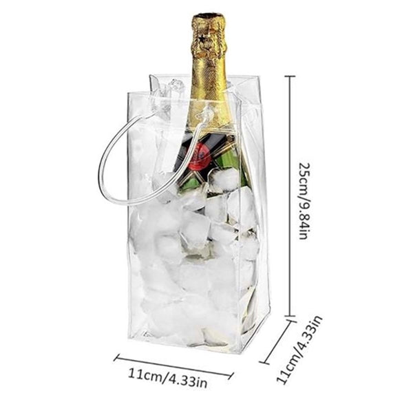 4.33'' PVC Clear Wine Ice Tote Bag